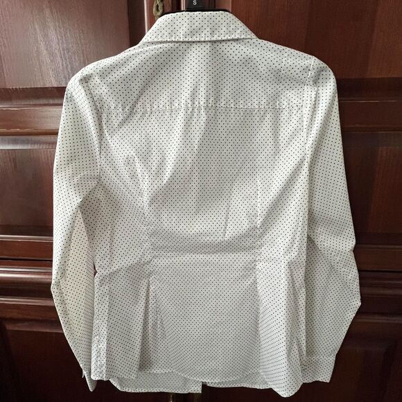 Apt.9 White & Black Polka Dot Long Sleeve Button-Up Collared Shirt 4 - Picture 5 of 5